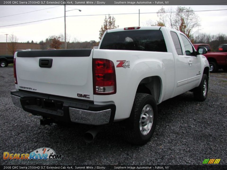 2008 GMC Sierra 2500HD SLT Extended Cab 4x4 Summit White / Ebony Photo #11