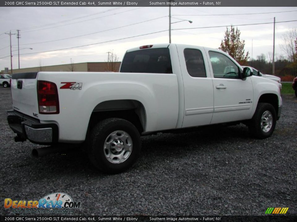 2008 GMC Sierra 2500HD SLT Extended Cab 4x4 Summit White / Ebony Photo #12