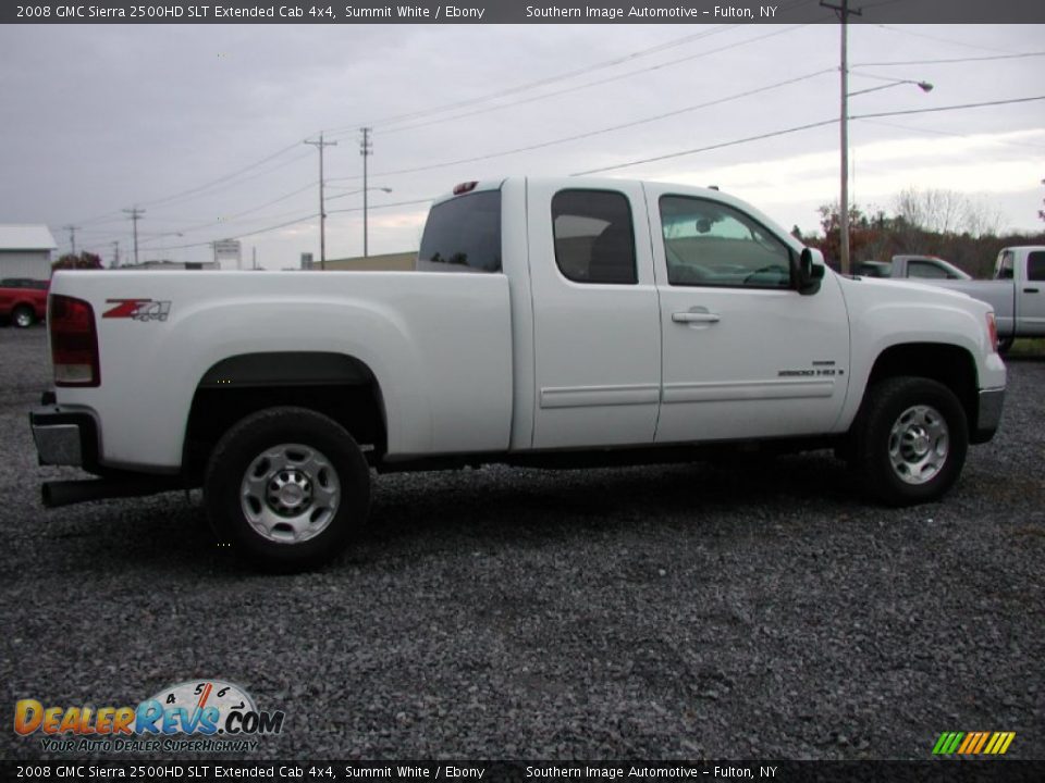 2008 GMC Sierra 2500HD SLT Extended Cab 4x4 Summit White / Ebony Photo #13