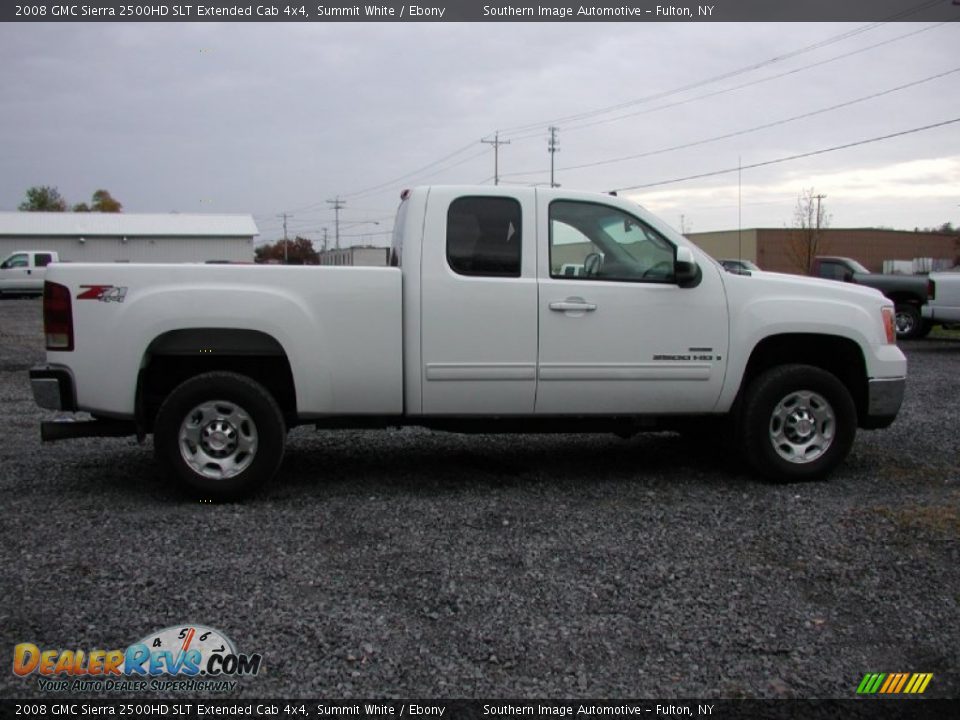 2008 GMC Sierra 2500HD SLT Extended Cab 4x4 Summit White / Ebony Photo #14