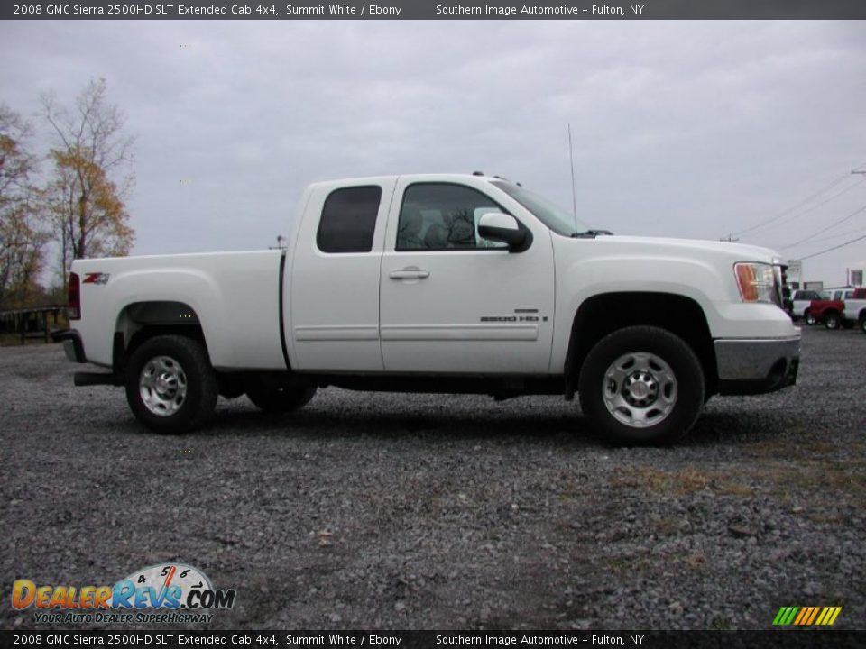 2008 GMC Sierra 2500HD SLT Extended Cab 4x4 Summit White / Ebony Photo #16