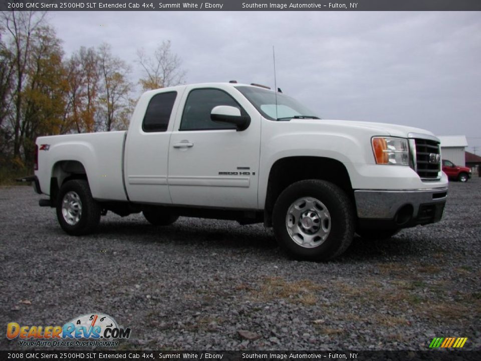 2008 GMC Sierra 2500HD SLT Extended Cab 4x4 Summit White / Ebony Photo #17