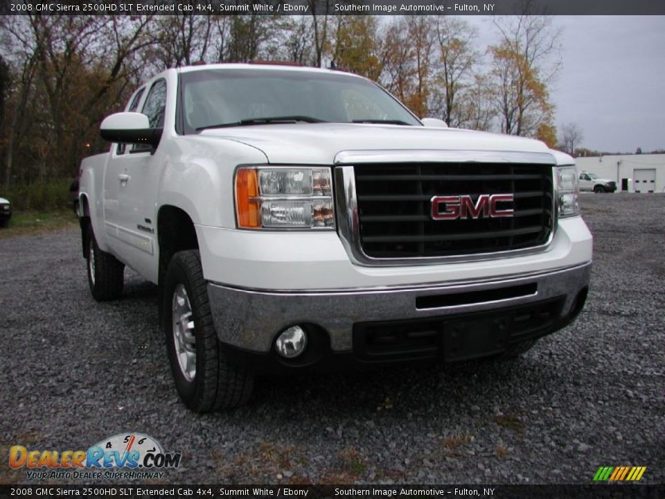 2008 GMC Sierra 2500HD SLT Extended Cab 4x4 Summit White / Ebony Photo #19