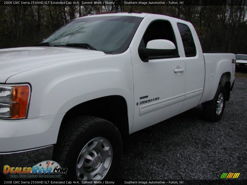 2008 GMC Sierra 2500HD SLT Extended Cab 4x4 Summit White / Ebony Photo #21