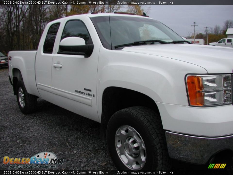 2008 GMC Sierra 2500HD SLT Extended Cab 4x4 Summit White / Ebony Photo #22