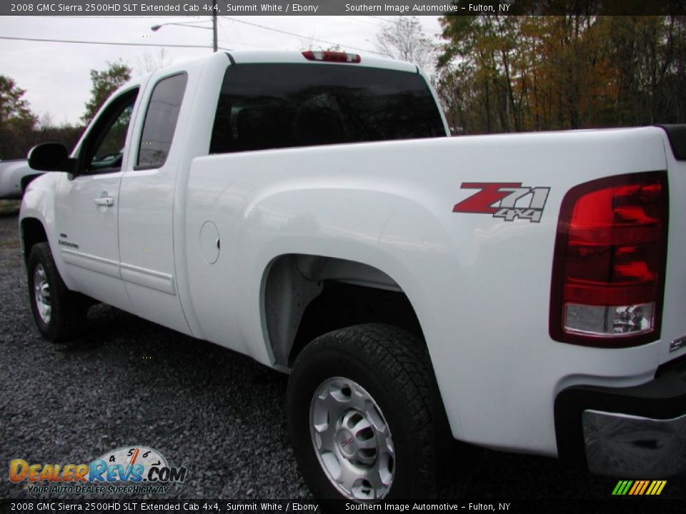 2008 GMC Sierra 2500HD SLT Extended Cab 4x4 Summit White / Ebony Photo #24