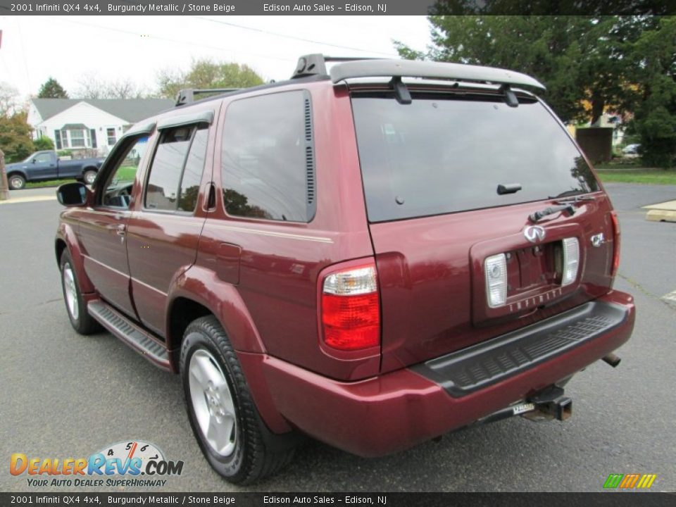 2001 Infiniti QX4 4x4 Burgundy Metallic / Stone Beige Photo #5