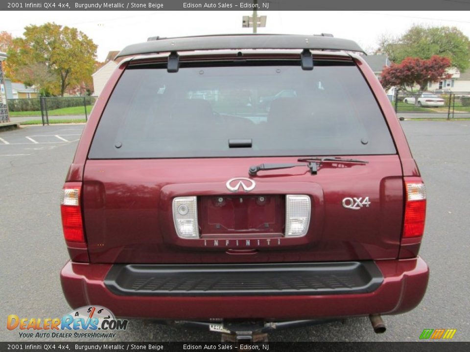 2001 Infiniti QX4 4x4 Burgundy Metallic / Stone Beige Photo #6