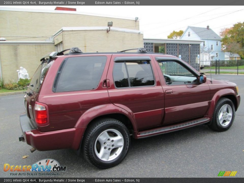 2001 Infiniti QX4 4x4 Burgundy Metallic / Stone Beige Photo #8