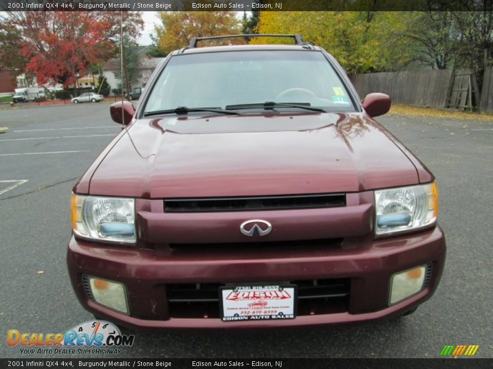 2001 Infiniti QX4 4x4 Burgundy Metallic / Stone Beige Photo #12
