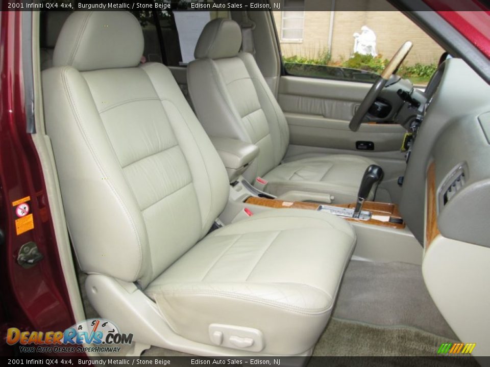 2001 Infiniti QX4 4x4 Burgundy Metallic / Stone Beige Photo #14