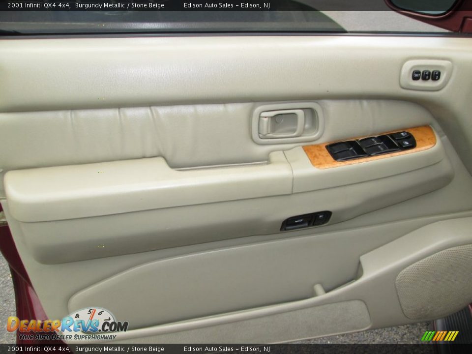 2001 Infiniti QX4 4x4 Burgundy Metallic / Stone Beige Photo #26