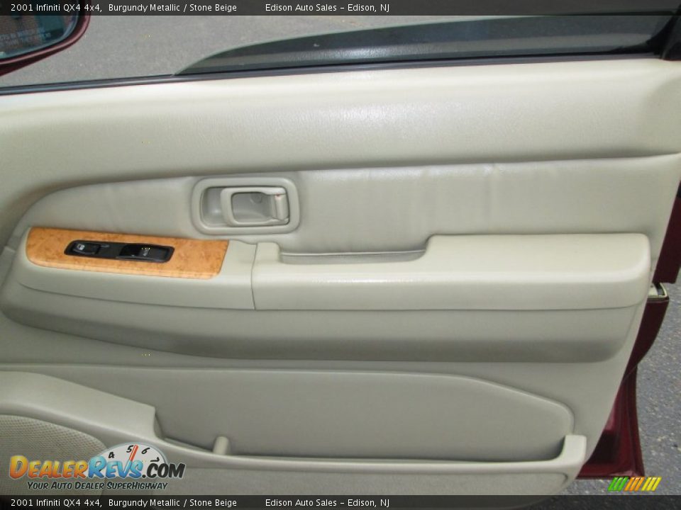 2001 Infiniti QX4 4x4 Burgundy Metallic / Stone Beige Photo #27