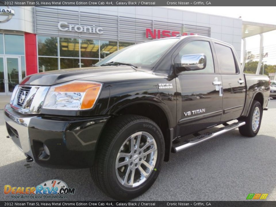 2012 Nissan Titan SL Heavy Metal Chrome Edition Crew Cab 4x4 Galaxy Black / Charcoal Photo #1