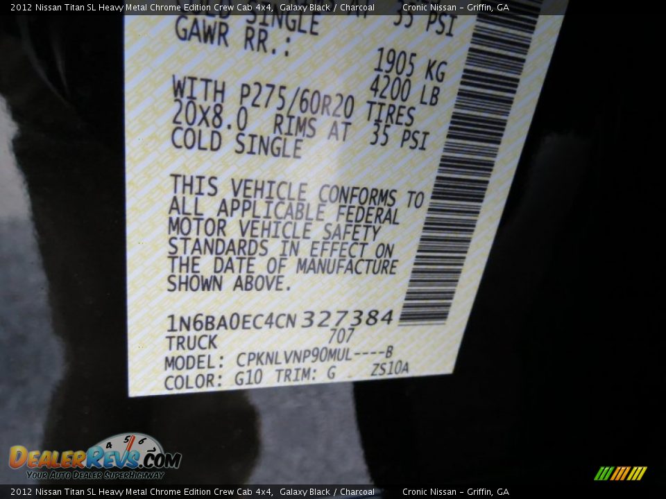 2012 Nissan Titan SL Heavy Metal Chrome Edition Crew Cab 4x4 Galaxy Black / Charcoal Photo #18