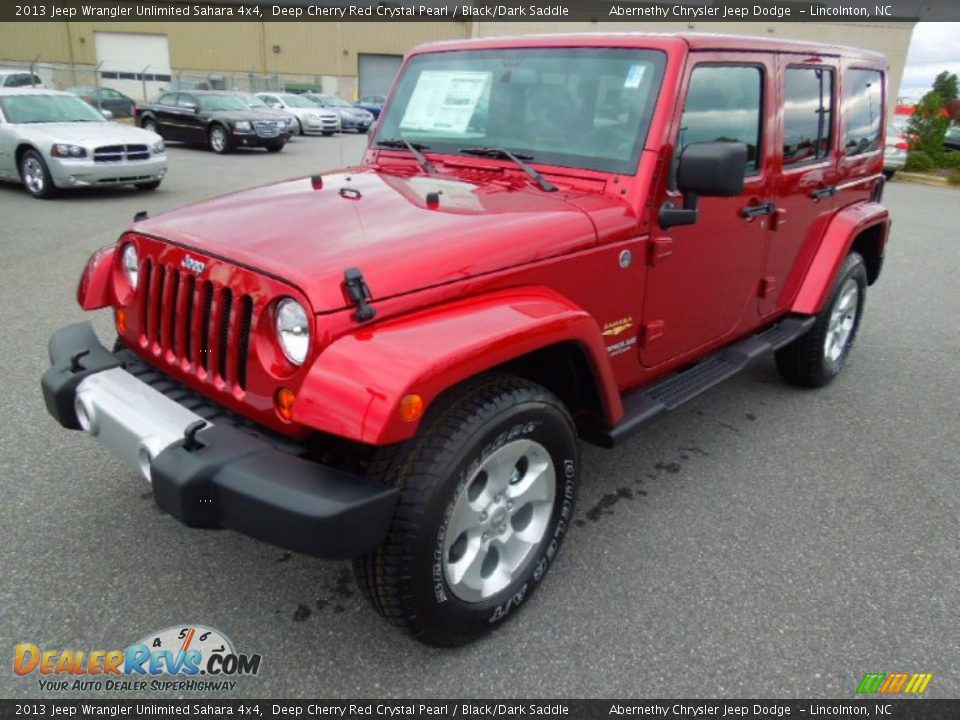 2013 Jeep Wrangler Unlimited Sahara 4x4 Deep Cherry Red Crystal Pearl / Black/Dark Saddle Photo #1