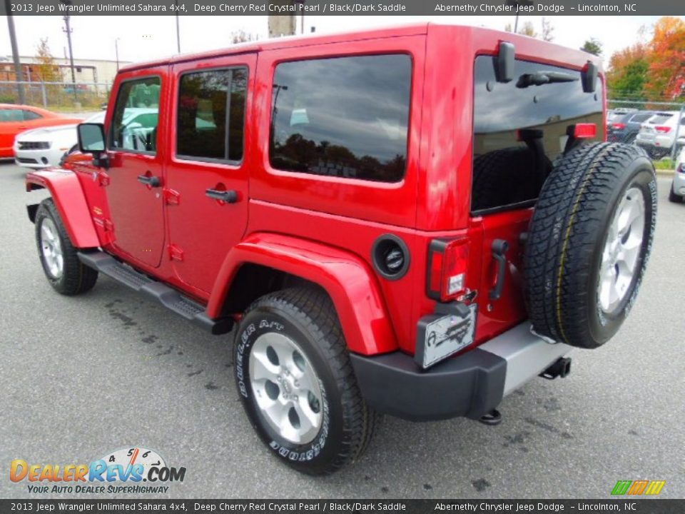 2013 Jeep Wrangler Unlimited Sahara 4x4 Deep Cherry Red Crystal Pearl / Black/Dark Saddle Photo #3