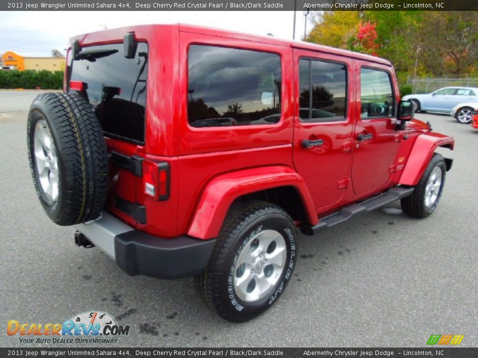 2013 Jeep Wrangler Unlimited Sahara 4x4 Deep Cherry Red Crystal Pearl / Black/Dark Saddle Photo #4