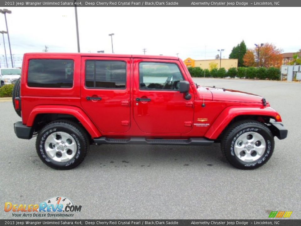 2013 Jeep Wrangler Unlimited Sahara 4x4 Deep Cherry Red Crystal Pearl / Black/Dark Saddle Photo #5