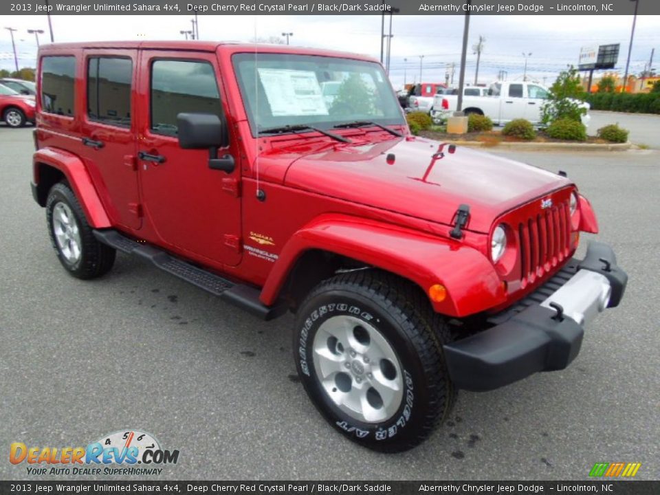 2013 Jeep Wrangler Unlimited Sahara 4x4 Deep Cherry Red Crystal Pearl / Black/Dark Saddle Photo #6