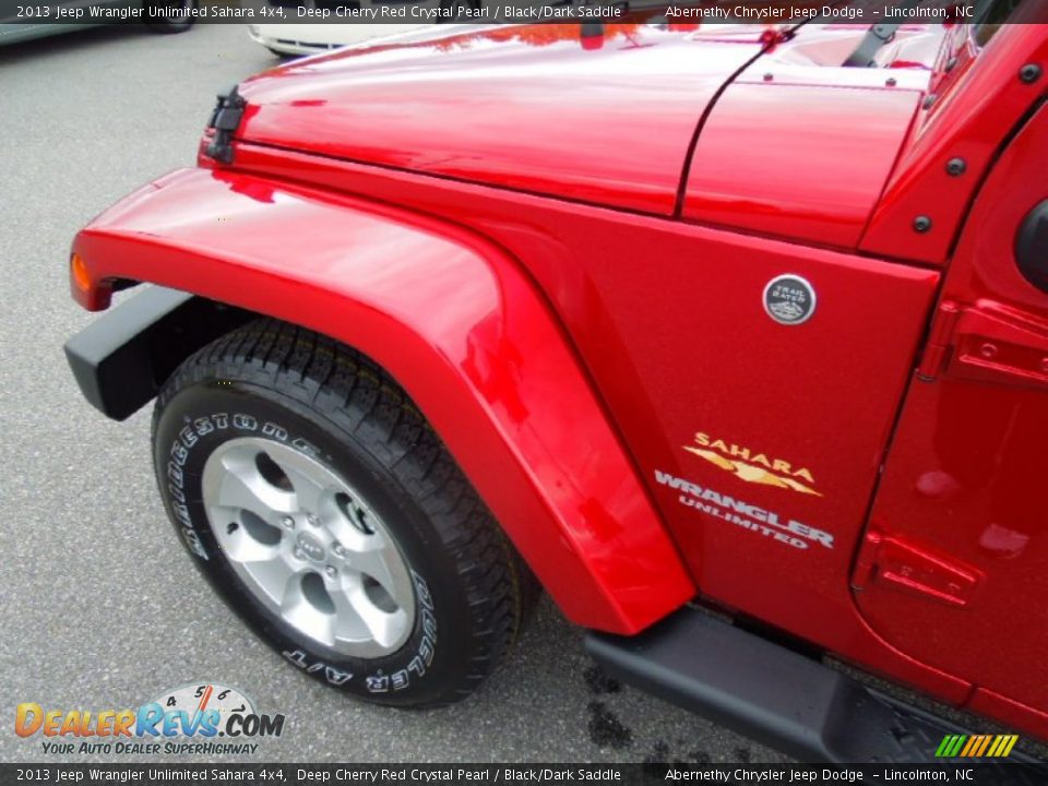 2013 Jeep Wrangler Unlimited Sahara 4x4 Deep Cherry Red Crystal Pearl / Black/Dark Saddle Photo #7