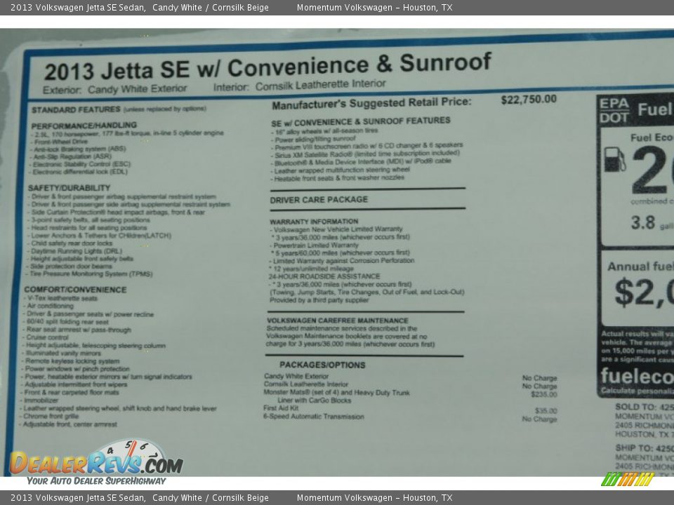 2013 Volkswagen Jetta SE Sedan Candy White / Cornsilk Beige Photo #17