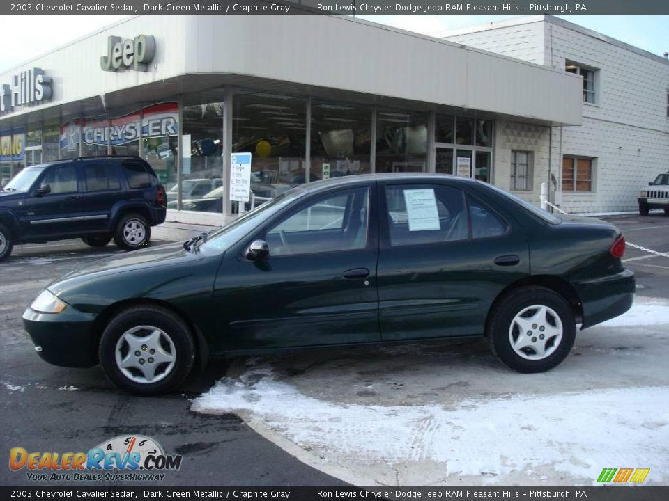 2003 Chevrolet Cavalier Sedan Dark Green Metallic / Graphite Gray Photo #1