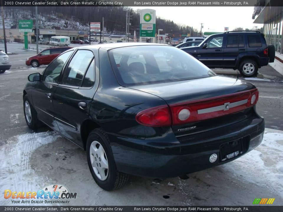 2003 Chevrolet Cavalier Sedan Dark Green Metallic / Graphite Gray Photo #2