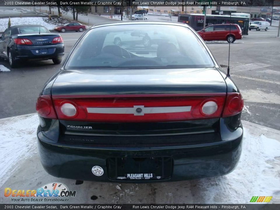 2003 Chevrolet Cavalier Sedan Dark Green Metallic / Graphite Gray Photo #3