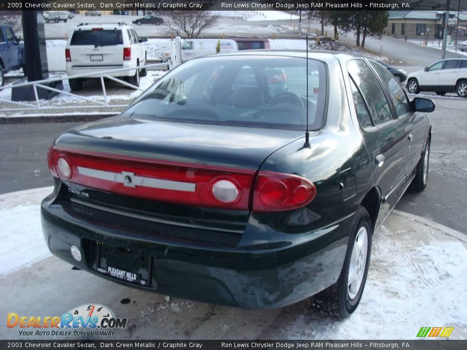 2003 Chevrolet Cavalier Sedan Dark Green Metallic / Graphite Gray Photo #4