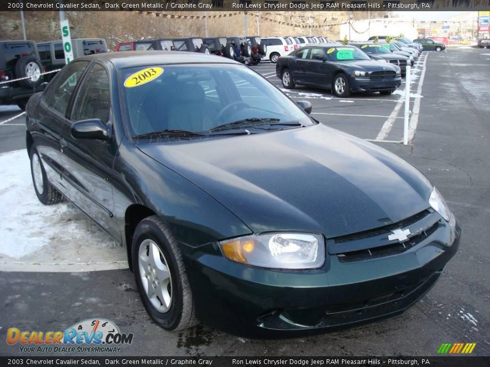 2003 Chevrolet Cavalier Sedan Dark Green Metallic / Graphite Gray Photo #6