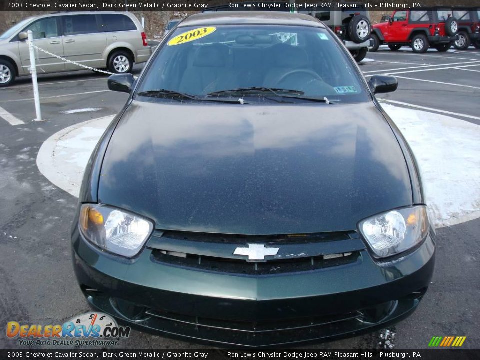 2003 Chevrolet Cavalier Sedan Dark Green Metallic / Graphite Gray Photo #7