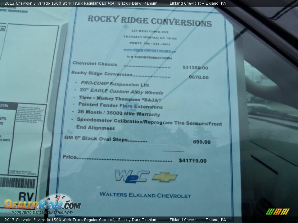 2013 Chevrolet Silverado 1500 Work Truck Regular Cab 4x4 Black / Dark Titanium Photo #31