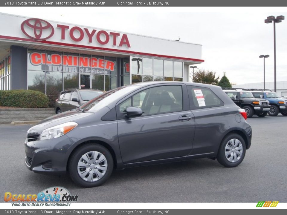 2013 Toyota Yaris L 3 Door Magnetic Gray Metallic / Ash Photo #1