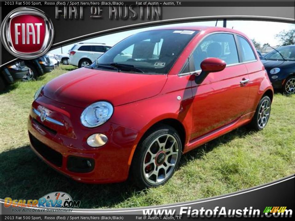 2013 Fiat 500 Sport Rosso (Red) / Sport Nero/Nero (Black/Black) Photo #1