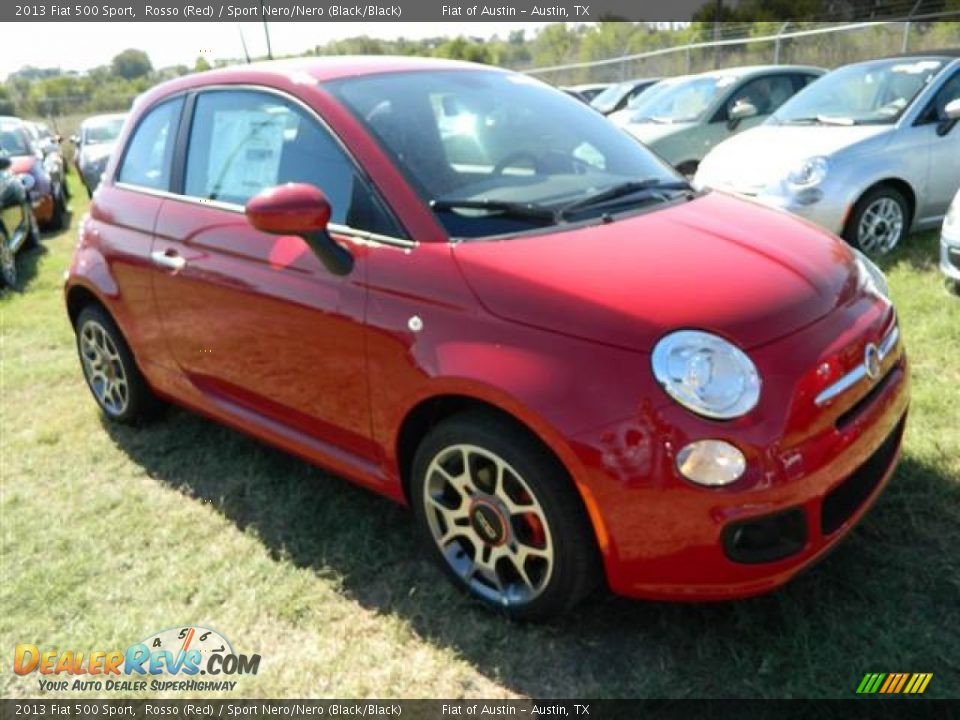 2013 Fiat 500 Sport Rosso (Red) / Sport Nero/Nero (Black/Black) Photo #2
