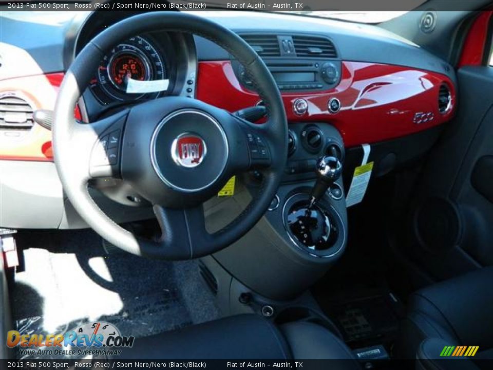 2013 Fiat 500 Sport Rosso (Red) / Sport Nero/Nero (Black/Black) Photo #9