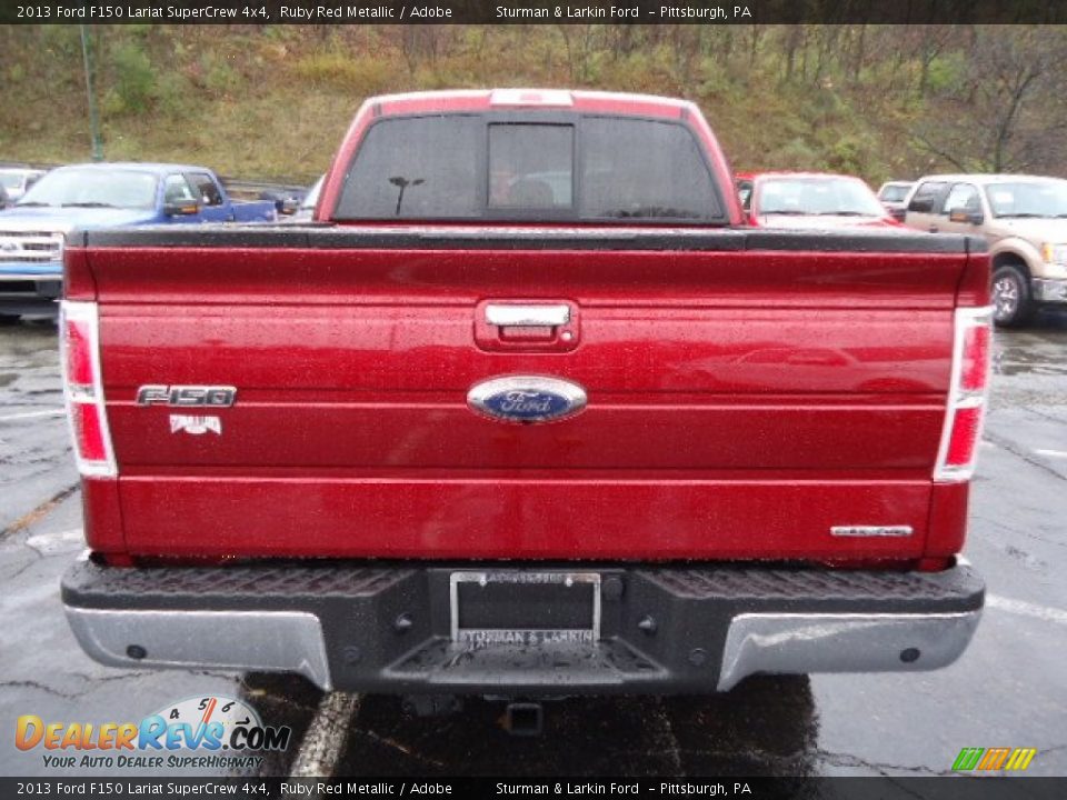 2013 Ford F150 Lariat SuperCrew 4x4 Ruby Red Metallic / Adobe Photo #3