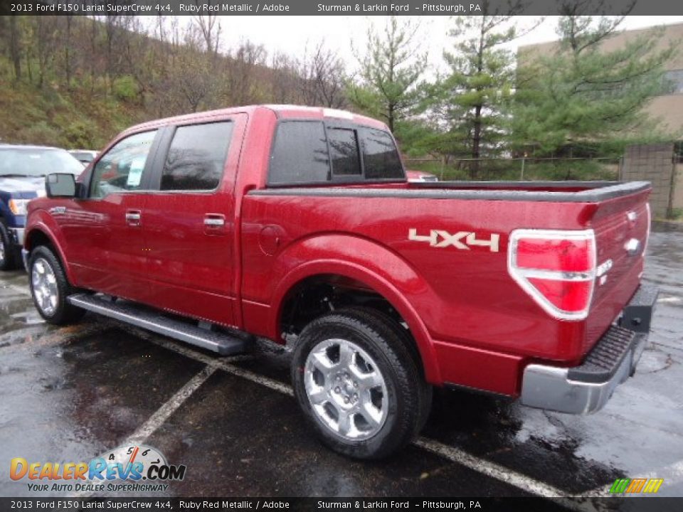 2013 Ford F150 Lariat SuperCrew 4x4 Ruby Red Metallic / Adobe Photo #4