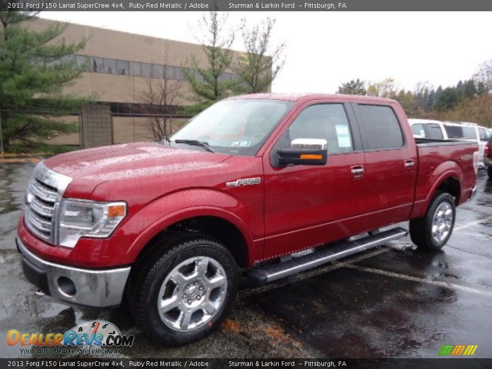 2013 Ford F150 Lariat SuperCrew 4x4 Ruby Red Metallic / Adobe Photo #5