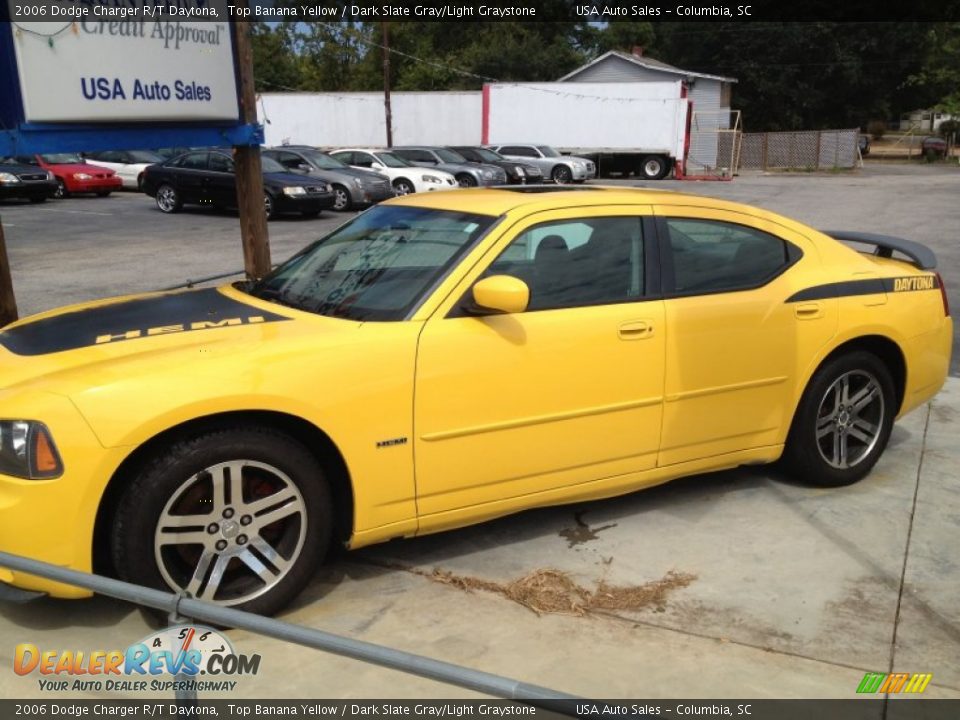 2006 Dodge Charger R/T Daytona Top Banana Yellow / Dark Slate Gray/Light Graystone Photo #2