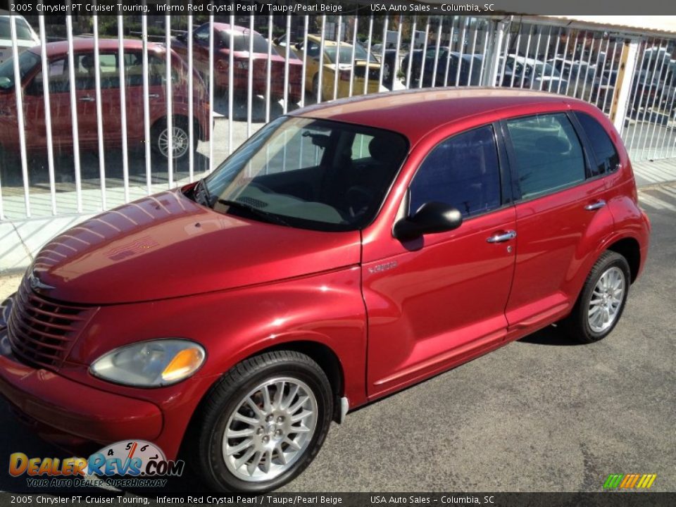 2005 Chrysler PT Cruiser Touring Inferno Red Crystal Pearl / Taupe/Pearl Beige Photo #2