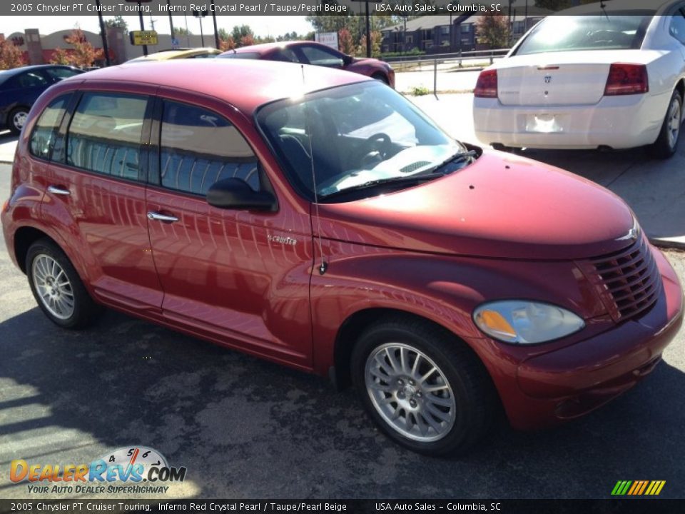 2005 Chrysler PT Cruiser Touring Inferno Red Crystal Pearl / Taupe/Pearl Beige Photo #3