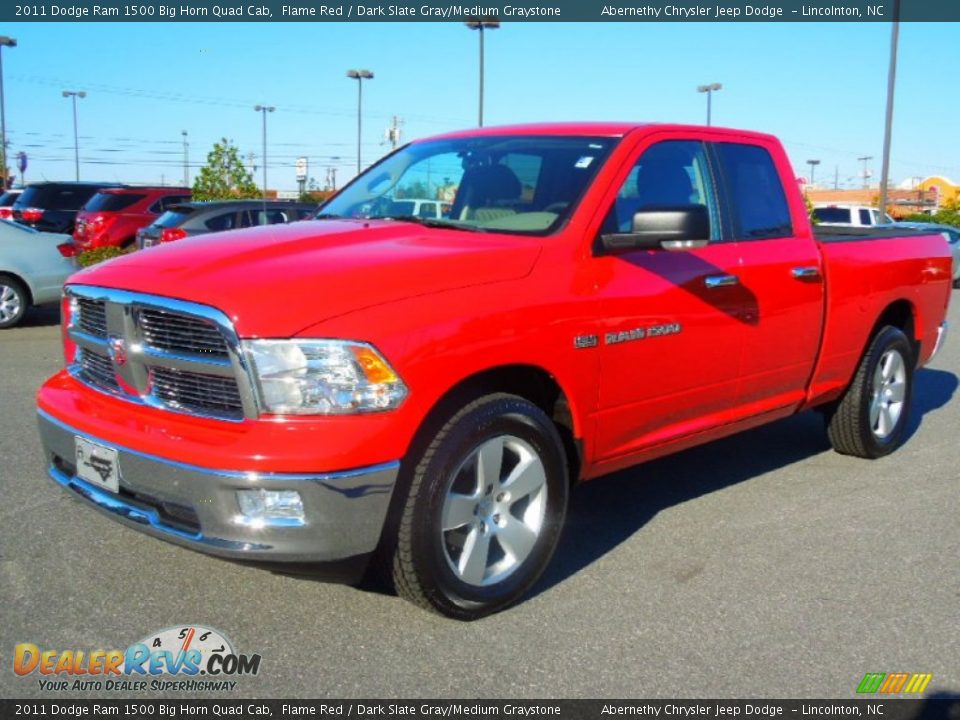 2011 Dodge Ram 1500 Big Horn Quad Cab Flame Red / Dark Slate Gray/Medium Graystone Photo #1
