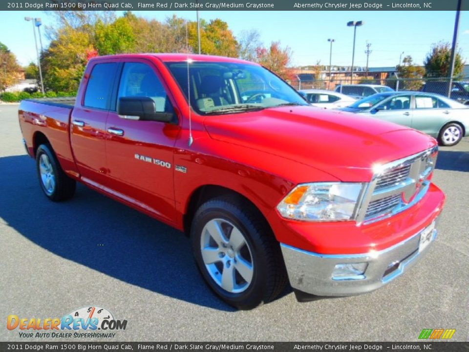 2011 Dodge Ram 1500 Big Horn Quad Cab Flame Red / Dark Slate Gray/Medium Graystone Photo #2