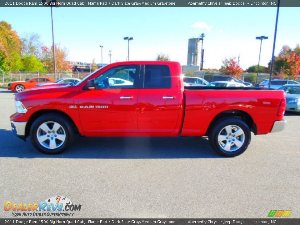 2011 Dodge Ram 1500 Big Horn Quad Cab Flame Red / Dark Slate Gray/Medium Graystone Photo #3