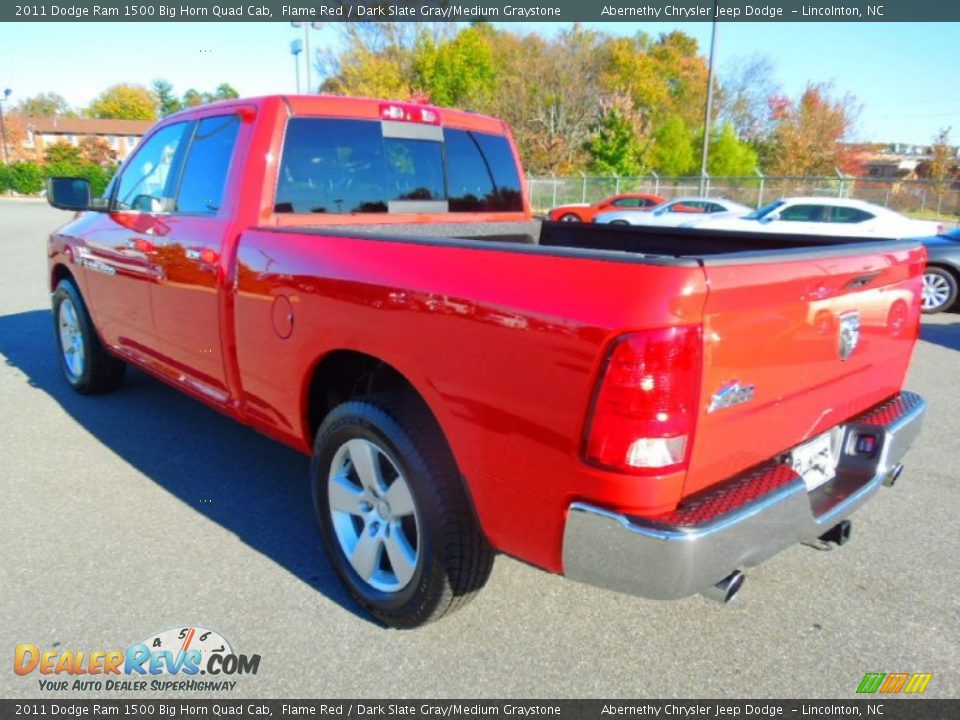2011 Dodge Ram 1500 Big Horn Quad Cab Flame Red / Dark Slate Gray/Medium Graystone Photo #4