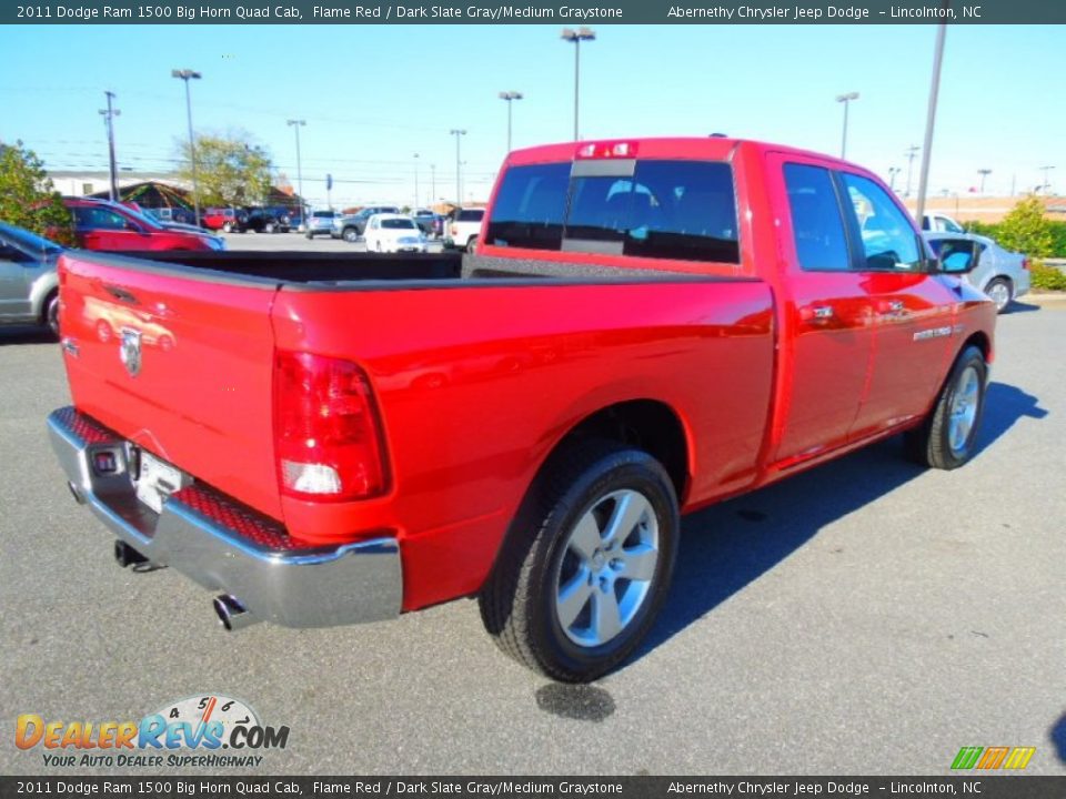 2011 Dodge Ram 1500 Big Horn Quad Cab Flame Red / Dark Slate Gray/Medium Graystone Photo #5
