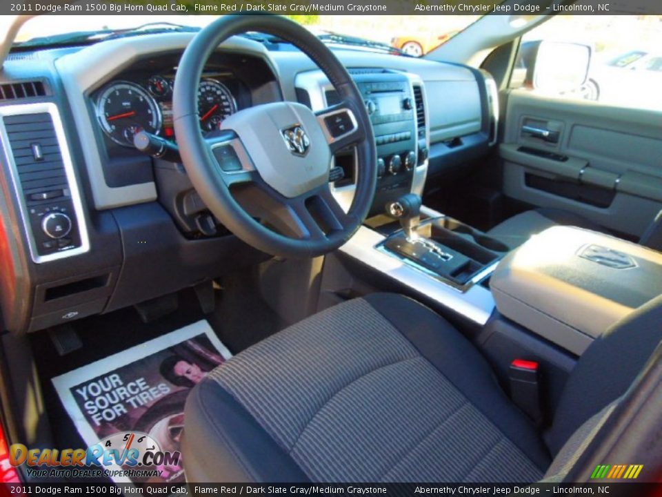 2011 Dodge Ram 1500 Big Horn Quad Cab Flame Red / Dark Slate Gray/Medium Graystone Photo #27