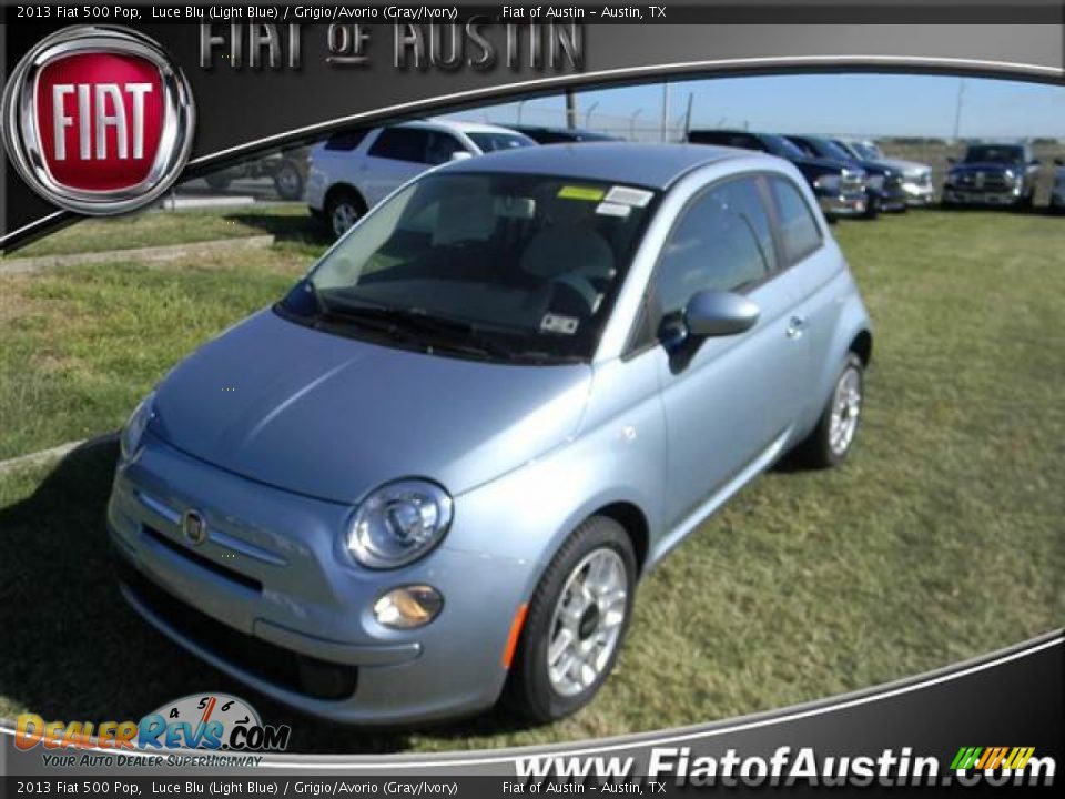 2013 Fiat 500 Pop Luce Blu (Light Blue) / Grigio/Avorio (Gray/Ivory) Photo #1